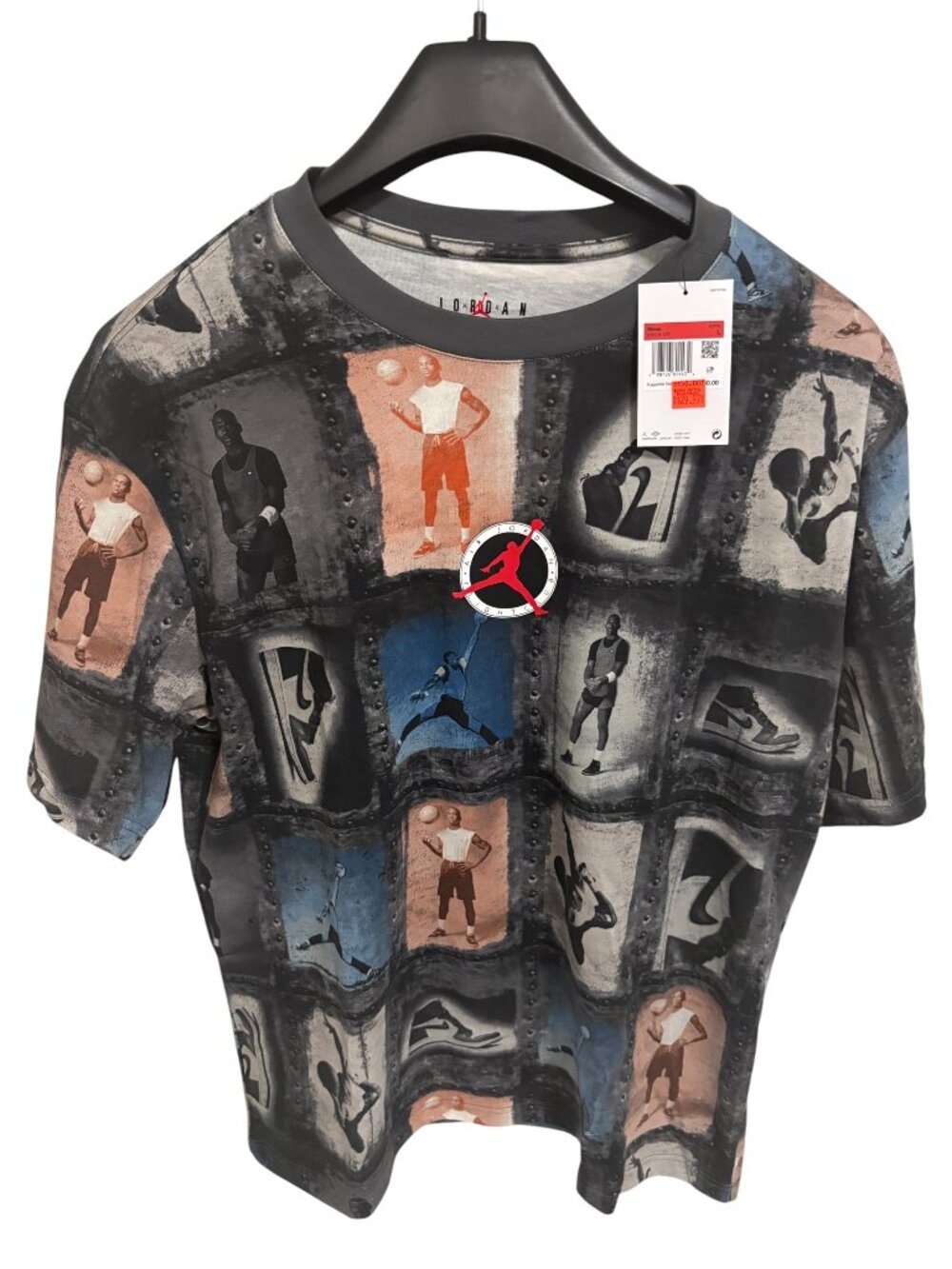 NEW Jordan Flight Club All Over Print T-Shirt Sail Large IF3114-133